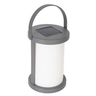 Lampe nomade solaire portable en plastique blanc et gris à Suspendre ou à poser