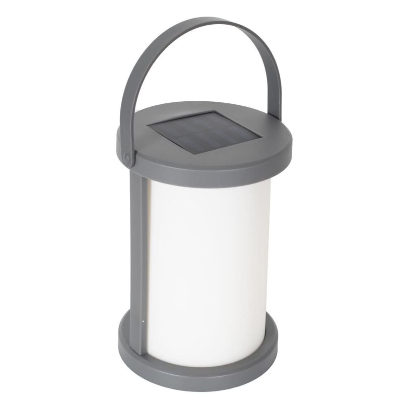 Lampe nomade solaire portable en plastique blanc et gris à Suspendre ou à poser Lampe nomade solaire portable en plastique blanc et gris à Suspendre ou à poser