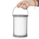 Lampe nomade solaire portable en plastique blanc et gris à Suspendre ou à poser