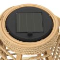 Lanterne solaire led effet bougie, en polypropylène beige avec anse (H15 cm)