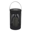 Lanterne solaire led effet bougie, en polypropylène noir avec anse (H23 cm)