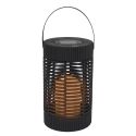 Lanterne solaire led effet bougie, en polypropylène noir avec anse (H23 cm)