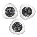 3 lampes led à pression blanc sans file avec fixation adhésive