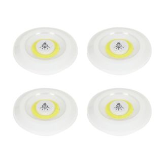 4 lampes led sans fil à pression avec fixation adhésive et sa télécommande incluse