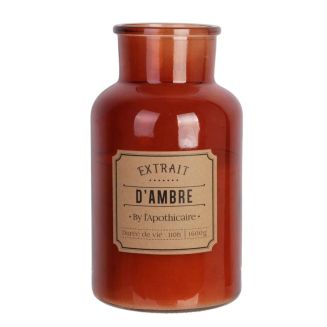 Bougie XXL en verre marron parfum ambre (H25,5cm)