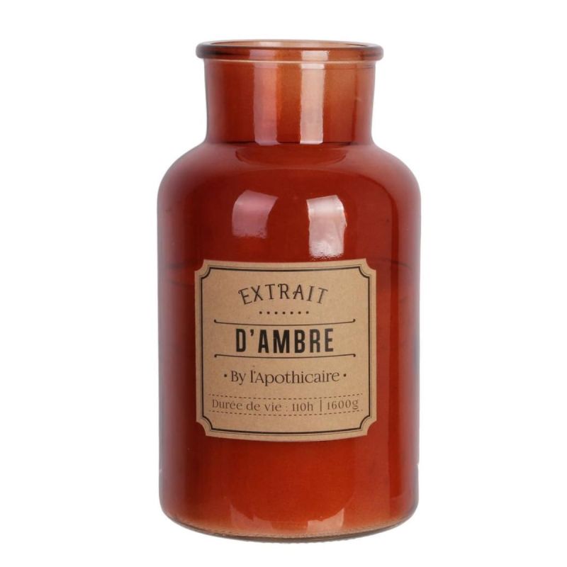 Bougie XXL en verre marron parfum ambre (H25,5cm) Bougie XXL en verre marron parfum ambre (H25,5cm)