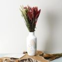 Vase en céramique blanc avec visage abstrait (H29 cm)