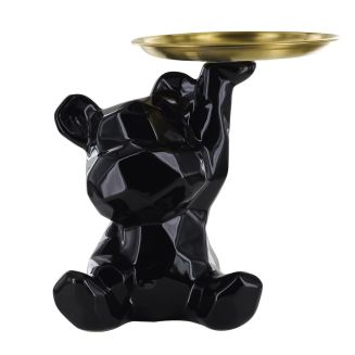 Vide-Poche ourson en origami noir et or plateau en l'air