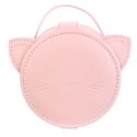 Boîte à bijoux en forme de chat rose en polyuréthane avec son pochon en polyester