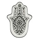 Vide-poche en céramique noir et écru motif main de Fatma