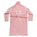 Robe de chambre sherpa rose pour femme avec broderie "femme de ouf"