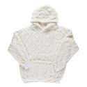 Sweat à Capuche ultra doux blanc avec une poche broderie "femme de ouf"