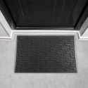 Tapis d’entrée grattoir antidérapant en caoutchouc noir 40x60 cm