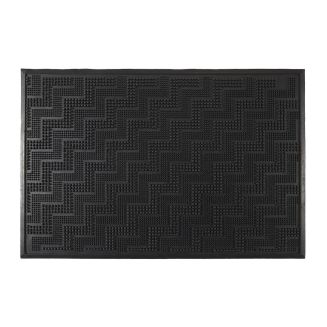 Tapis d’entrée grattoir antidérapant en caoutchouc noir 40x60 cm