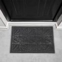Tapis d’entrée embossé antidérapant en caoutchouc noir 40x60 cm