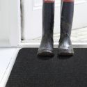 Tapis d’entrée antidérapant en polyester noir 40x60cm