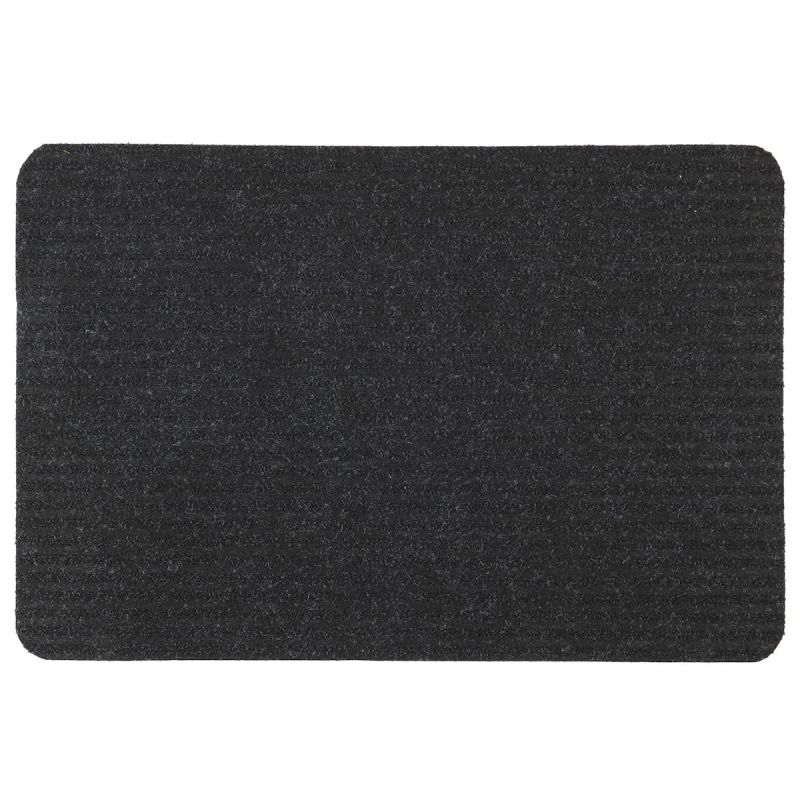 Tapis d’entrée antidérapant en polyester noir 40x60cm