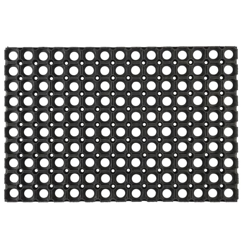 Tapis d’entrée caillebotis en caoutchouc noir 40x60cm