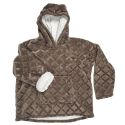 Sweat à Capuche Plaid embossé Ultra Doux brun Intérieur Sherpa