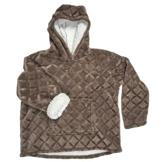 Sweat à Capuche Plaid embossé Ultra Doux brun Intérieur Sherpa
