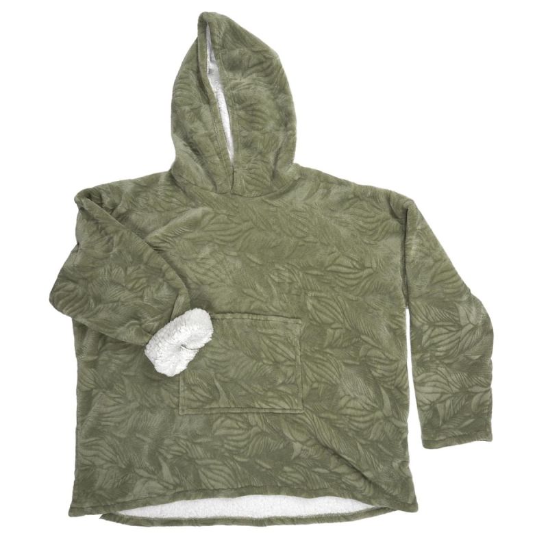 Sweat à Capuche Plaid embossé Ultra Doux vert Intérieur Sherpa Sweat à Capuche Plaid embossé Ultra Doux vert Intérieur Sherpa