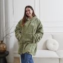 Sweat à Capuche Plaid embossé Ultra Doux vert Intérieur Sherpa