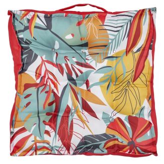 Coussin de sol 40x40 déhoussable tissu déperlant paradis exotique