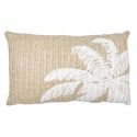 Coussin 30x50cm en polyester motif palmier coloris marron et blanc