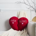 Coussin en forme de cœur détachable en polyester rouge