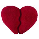 Coussin en forme de cœur détachable en polyester rouge