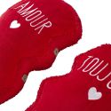 Coussin en forme de cœur détachable en polyester rouge