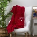 Plaid Coussin 2-en-1 "amour" en Sherpa Coloris rouge