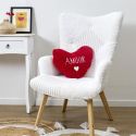 Plaid Coussin 2-en-1 "amour" en Sherpa Coloris rouge
