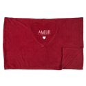 Plaid Coussin 2-en-1 "amour" en Sherpa Coloris rouge