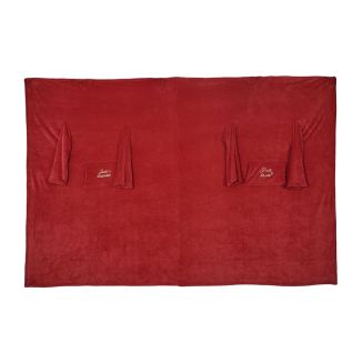 Plaid à manches double XXL (254x200cm) "pour la vie" en polyester ultra doux coloris rouge