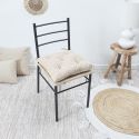 Coussin de chaise réversible 40x40cm en polyester teinte naturelle