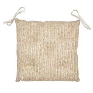 Coussin de chaise réversible 40x40cm en polyester teinte naturelle