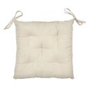 Coussin de chaise réversible 40x40cm en polyester teinte naturelle