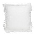 Coussin 40x40 cm déhoussable en coton style gaufré coloris ivoire