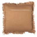 Coussin 40x40 cm déhoussable en coton style gaufré coloris ocre