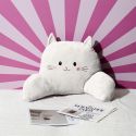 Coussin de lecture kawaii blanc en polyester avec accoudoir