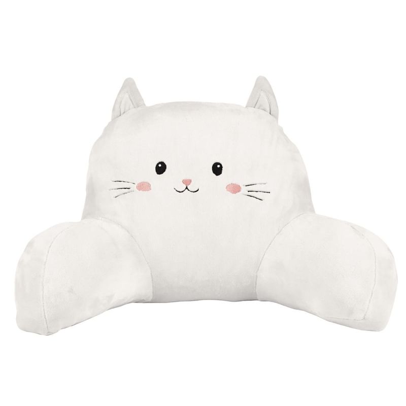 Coussin de lecture kawaii blanc en polyester avec accoudoir