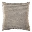 Coussin 40x40 cm en polyester style patchwork cotelé coloris marron et vert