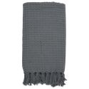 Plaid jeté de canapé 120x150cm style gaufré coloris gris anthracite