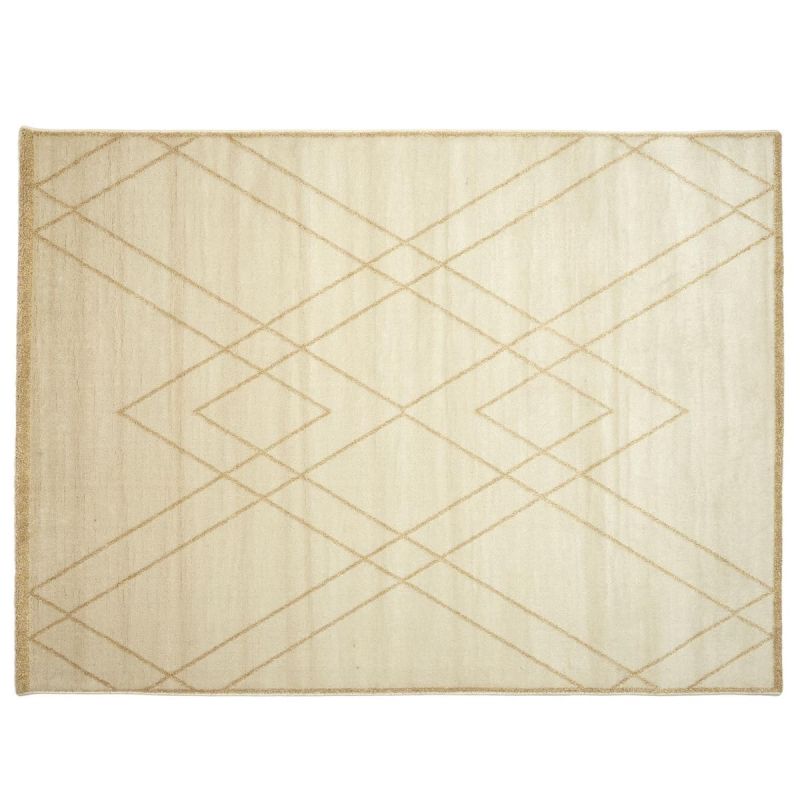 Tapis fil métallisé en polypropylène beige 150x200cm