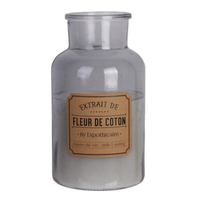 Bougie XXL en verre parfum fleur de coton (H25,5cm) Bougie XXL en verre parfum fleur de coton (H25,5cm)