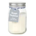 Bougie maison parfum fleur de coton dans un bocal en verre avec couvercle (H13cm)