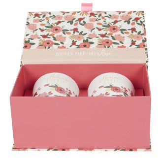 Coffret de 2 bougies parfumées "Maman Chérie" aux parfums de rose