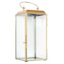 Lanterne décorative en verre avec contour en métal doré (H30cm)
