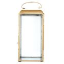 Lanterne décorative en verre avec contour en métal doré (H30cm)